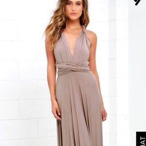 Lulus beige cream maxi wrap dress - size xs